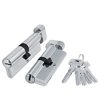 Цилиндровый Fuaro (Фуаро) механизм (200 ZM/70) 2000ZMKnob70(30+10+30) CP хром 5Key с вертушкой