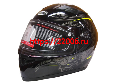 Шлем интеграл COBRA JK315, черный, с серой графикой(1), размеры L