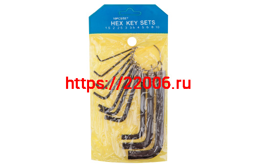 Набор шестигранников на кольце 10 шт., (1.5/2/2.5/3/3.5/4,5,6,8,10мм) KL-9701 Kenli Набор шестигранников на кольце 10 шт., (1.5/2/2.5/3/3.5/4,5,6,8,10мм) KL-9701 Kenli