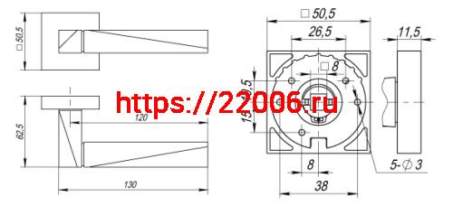 Ручка Fuaro (Фуаро) раздельная DIAMOND DM/HD SN/CP-3 матовый никель/хром фото 3