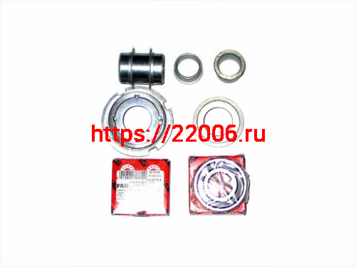 Ремкомплект ступицы колеса нового образца на 19" (подшипник, гайка, втулки) Ремкомплект ступицы колеса нового образца на 19" (подшипник, гайка, втулки)