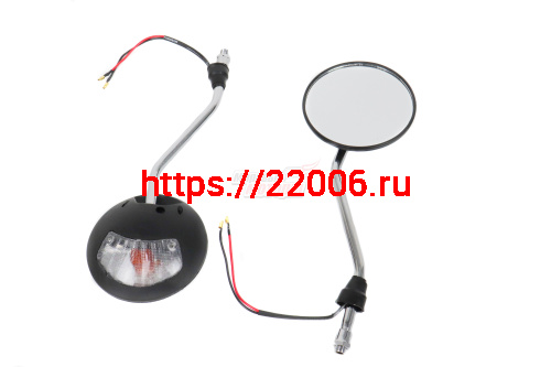 Зеркала (072) пласт.(круглое, черные, поворотник) (в уп. 50 пар) Зеркала (072) пласт.(круглое, черные, поворотник) (в уп. 50 пар)