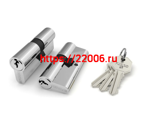 Цилиндровый Fuaro (Фуаро) механизм (100 CA/62) 1000CAKey62(26+10+26) CP хром 3Key