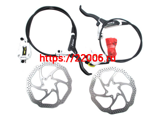 Набор гидравлического дискового тормоза Zoom H-870 (перед.+задн.) два диска 160мм, чер./бел 3120870Е Набор гидравлического дискового тормоза Zoom H-870 (перед.+задн.) два диска 160мм, чер./бел 3120870Е