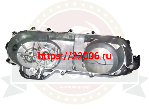 Крышка картера GY6-50 левая длиная 12" 430мм  (вариатора FT50QT-10 (729 ремень) голая фото 3