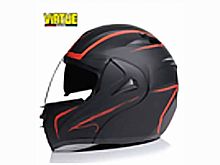 Мотошлем VIRTUE MD-808 трансформер с визором черно-красный матовый (XL)