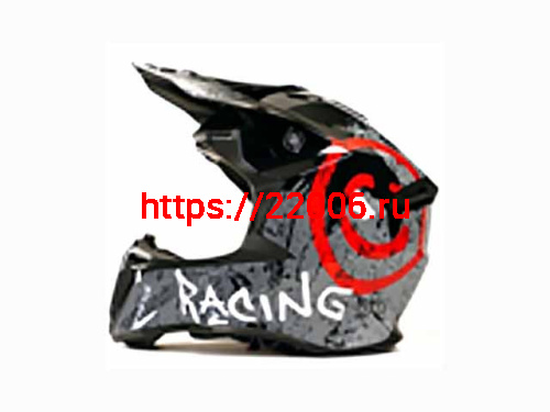 Мотошлем VIRTUE MD-902 Кросс черный матовый с серым граффити (XL)