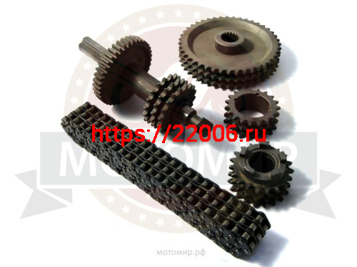 Набор №3 Буран СТАНДАРТ (вал нов. обр.) звезд Зх рядных + цепь 98 звен. Z19, Z43 В УПАКОВКЕ (КУ)