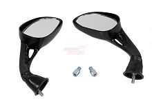 Зеркала (066) пласт. "Каплевидные" объемные черные d=10 mm (в уп. 40 пар)