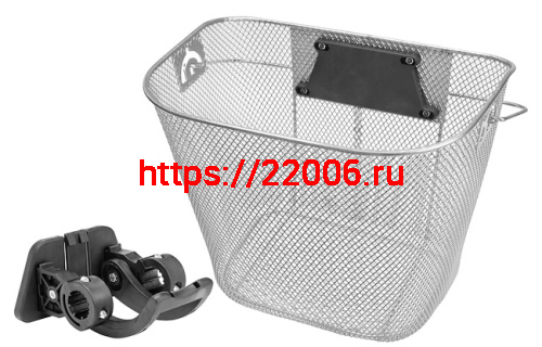 Корзина передняя на руль быстросъемная, 310х230х230мм, черная,ручка красная,синяя,зеленая(27076)