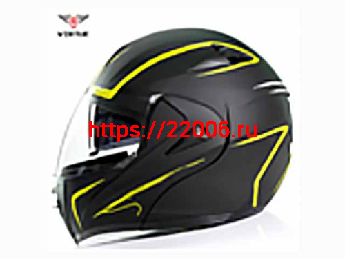 Мотошлем VIRTUE MD-808 трансформер с визором черно-салатовый матовый (XL) Мотошлем VIRTUE MD-808 трансформер с визором черно-салатовый матовый (XL)