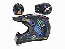 Мотошлем VIRTUE MD-905 Кросс черный матовый с синим граффити (S)