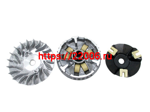 Вариатор Yamaha Cygnus 125cc 4CW в сборе (ролики, наружный шкив, палец) TMMP Вариатор Yamaha Cygnus 125cc 4CW в сборе (ролики, наружный шкив, палец) TMMP