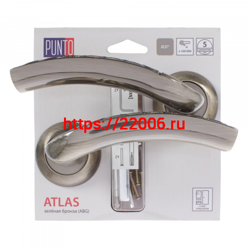 Ручка Punto (Пунто) раздельная ATLAS TL/HD ABG-6 зеленая бронза