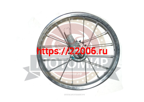 Обод Вело 14" задний, (1 стеночный) хром, тормозная втулка, 1 ск. фото 2