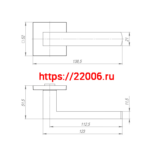 Ручка Ajax (Аякс) раздельная K.JS51.OPTIMAL SSC-16 сатинированный хром фото 2