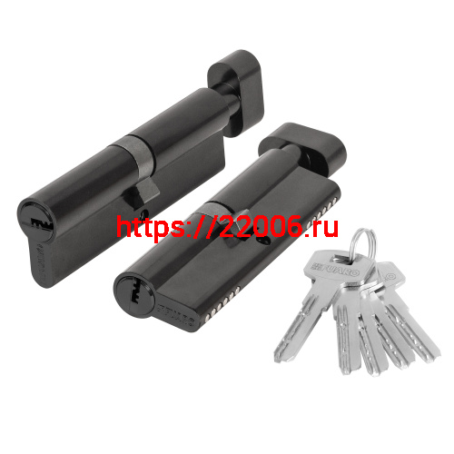Цилиндровый Fuaro (Фуаро) механизм (200 ZM/100) 2000ZM Knob 100 (45+10+45) BL-24 черный 5Key с вертушкой