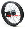 Диск колеса задний алюминиевый на спицах 1.85 - 14" обод черный, дисковый тормоз ось 15мм Питбайк Диск колеса задний алюминиевый на спицах 1.85 - 14" обод черный, дисковый тормоз ось 15мм Питбайк