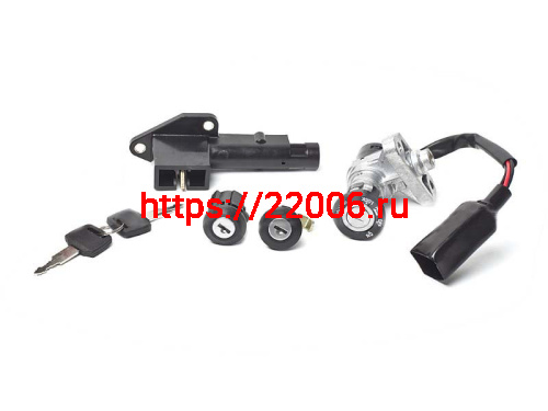 Замок зажигания (комплект) Suzuki Lets (4--х контактный) + бардачка Замок зажигания (комплект) Suzuki Lets (4--х контактный) + бардачка