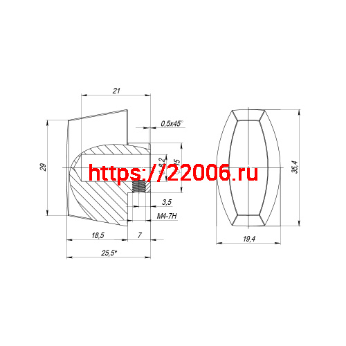 Вертушка Fuaro (Фуаро) на шток цилиндра T.Knob-RL (CB-RL) BL-24 черный фото 3