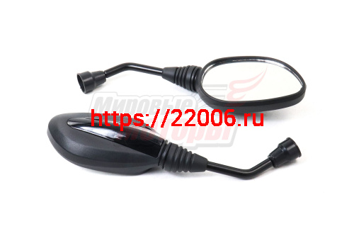 Зеркала (104) пласт. (черные с чёрной вставкой) (8 мм)