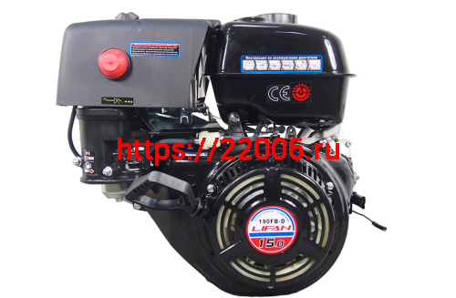 Двигатель LIFAN 15 л.с. 190F-D (вал d25 мм) ЭЛ.СТАРТЕР, с катушкой освещения 12В 18А 216Вт