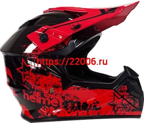 Мотошлем VIRTUE MD-911 Кросс красный с надписью (XL)