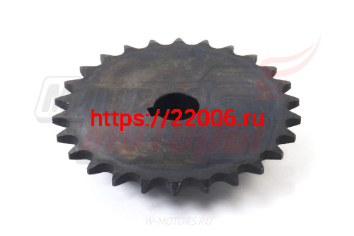 Звезда ведомая 26z (530) мотобуксировщика (d=25мм, шаг 15,875, шпонка 8мм) фото 2