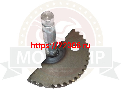 Вал кикстартера с сектором 4х такт. косозубый 139QMB длиный L-70мм (шлицов 31шт)