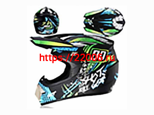 Мотошлем VIRTUE MD-905 Кросс черный матовый с голубо-салатовым граффити (L) Мотошлем VIRTUE MD-905 Кросс черный матовый с голубо-салатовым граффити (L)