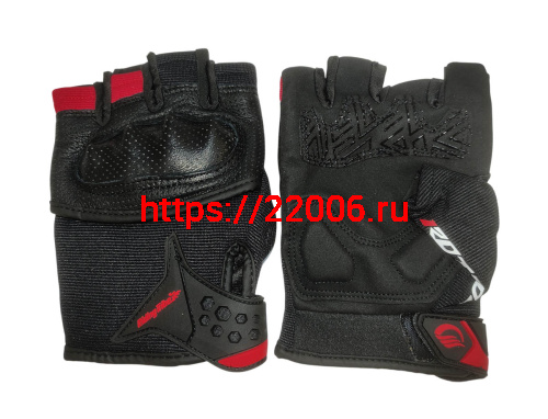 Перчатки PRO-BIKER MCS-57B без пальцев (чёрно-красные), р-р XL
