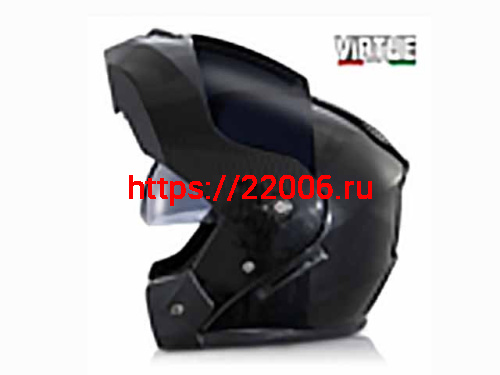 Мотошлем VIRTUE MD-903 трансформер с визором черный карбон темное стекло (L)