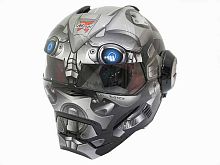 Мотошлем закрытый MASEI 610 Bumblebee серый (XL)