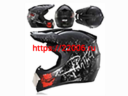 Мотошлем VIRTUE MD-905 Кросс черный с рисунком (M)